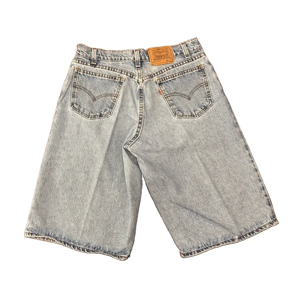 Levi's Vintage 562 Blue Loose Fit Student 30 Denim Shorts Orange Tab USA
